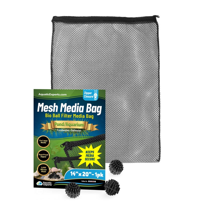 Aquatic Experts Mesh Bags for Bio Ball Filter Media - Perfect for Aquarium and Pond Filtration, (1 Pack 14 inches x 20 inches) - Image 1